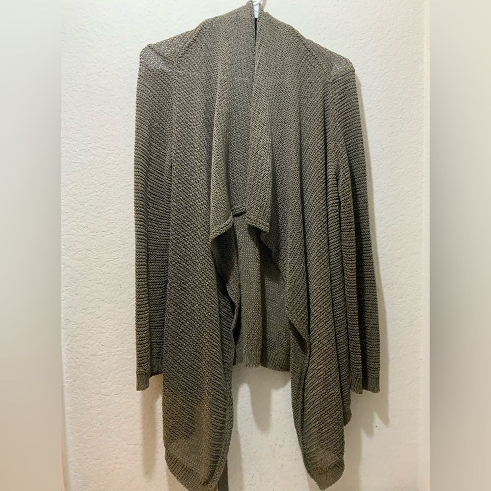 Hugo Boss Women's Open Front Cardigan Sweater silk Shawl Drape Collar Knit